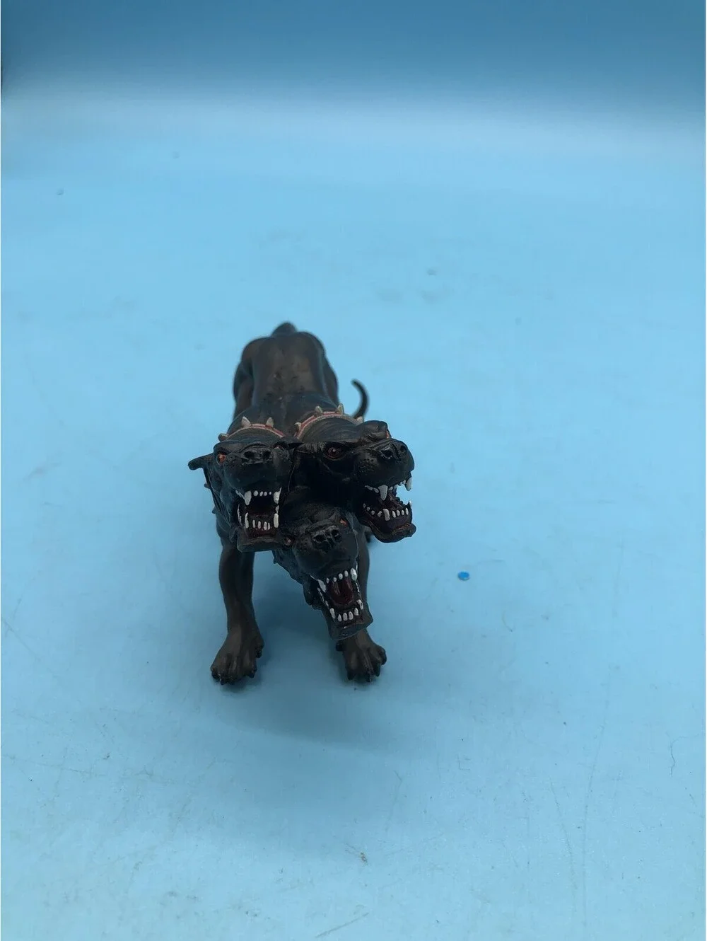 Cerberus Three-Headed Hellhound Action Figure Toy Brown Plastic Dog Unboxed